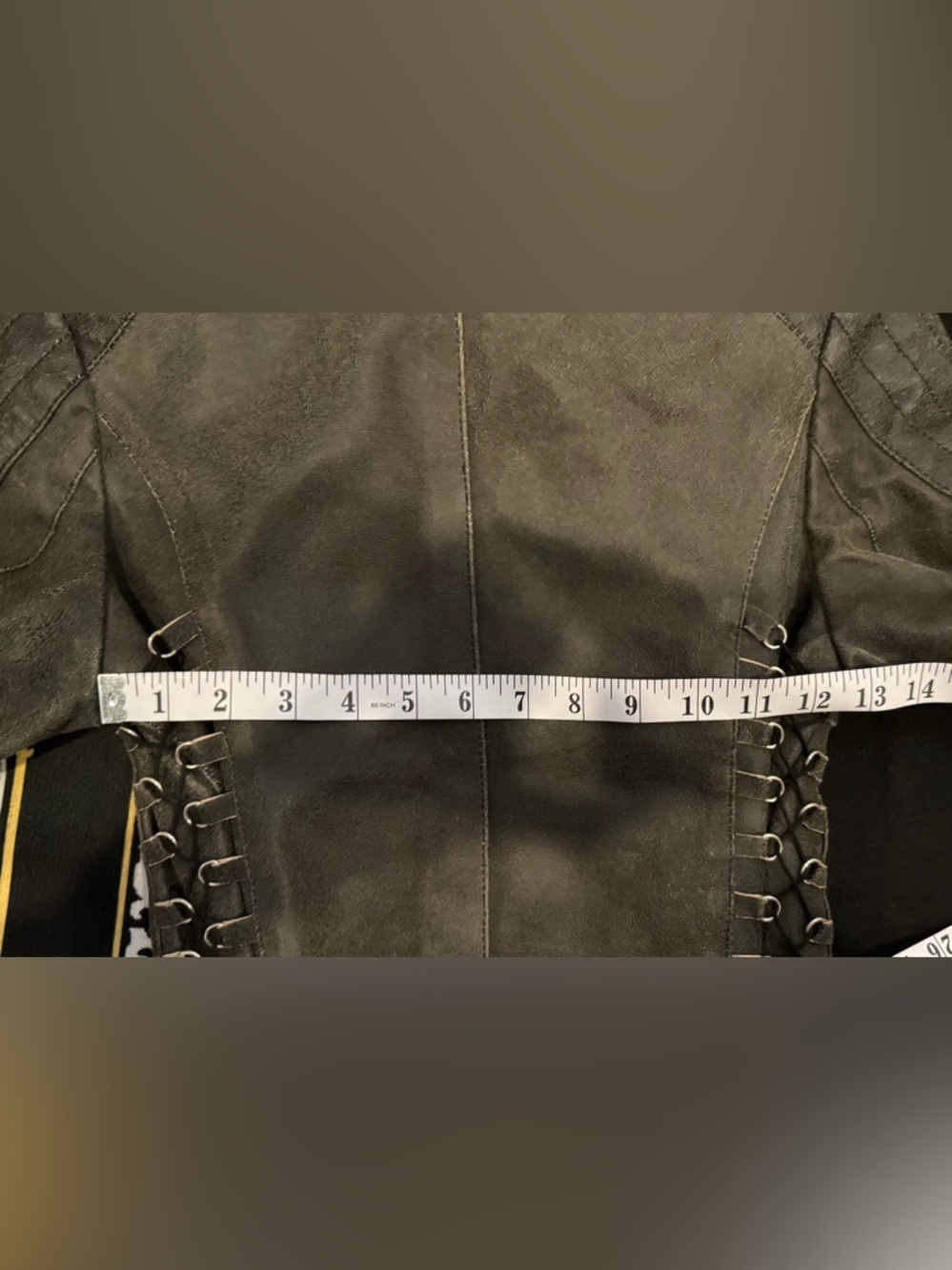 NEW LAMBSKIN Leather Oscar Leopold Moto distressed Jacket corseted back street M - Picture 11 of 12